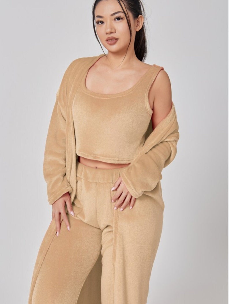 Cozy Pajama Set, 3 Piece Lounge Set, Cute Loungewear, Warm Suit Sets