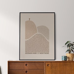 Sermon on the Mount in FRENCH, download, beatitudes, Christian poster, Matthew 5 6 7, biblical decoration, Christian painting