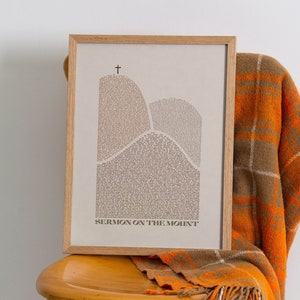 Sermon on the Mount art, NIV, Digital Download, Jesus Wall Art, Bible Wall Art, Beatitudes, Matthew 5, 6, 7 image 1
