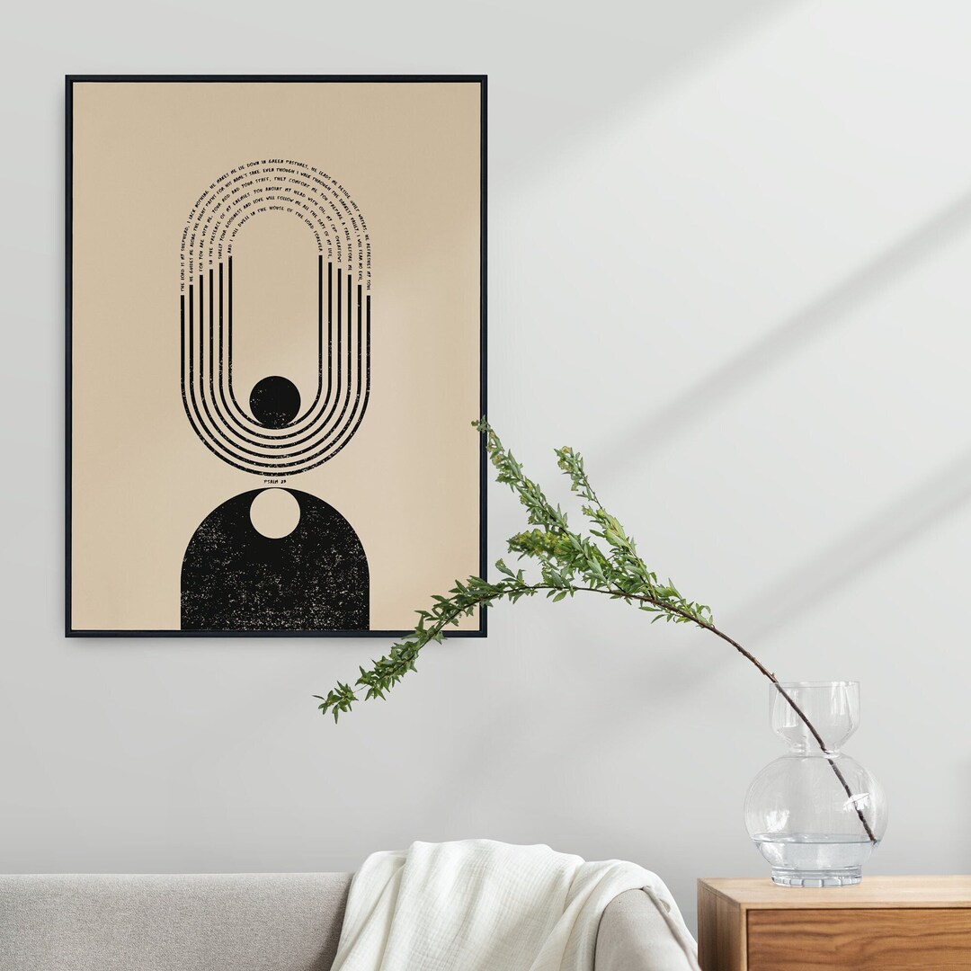 Psalm 23 Scripture Wall Art, the Lord is My Shepherd Christian Wall Art ...