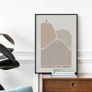 Sermon on the Mount art, KJV, Digital Download, Jesus Wall Art, Bible Wall Art, Beatitudes, Matthew 5, 6, 7, christian gift