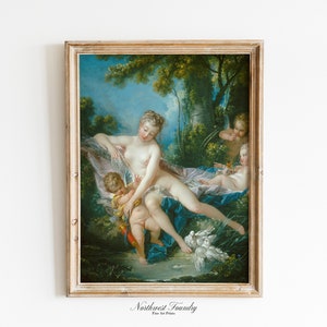 The Bath of Venus 1700s Painting | François Boucher French Rococo Poster Printable | 18th Century Wall Art Digital Download
