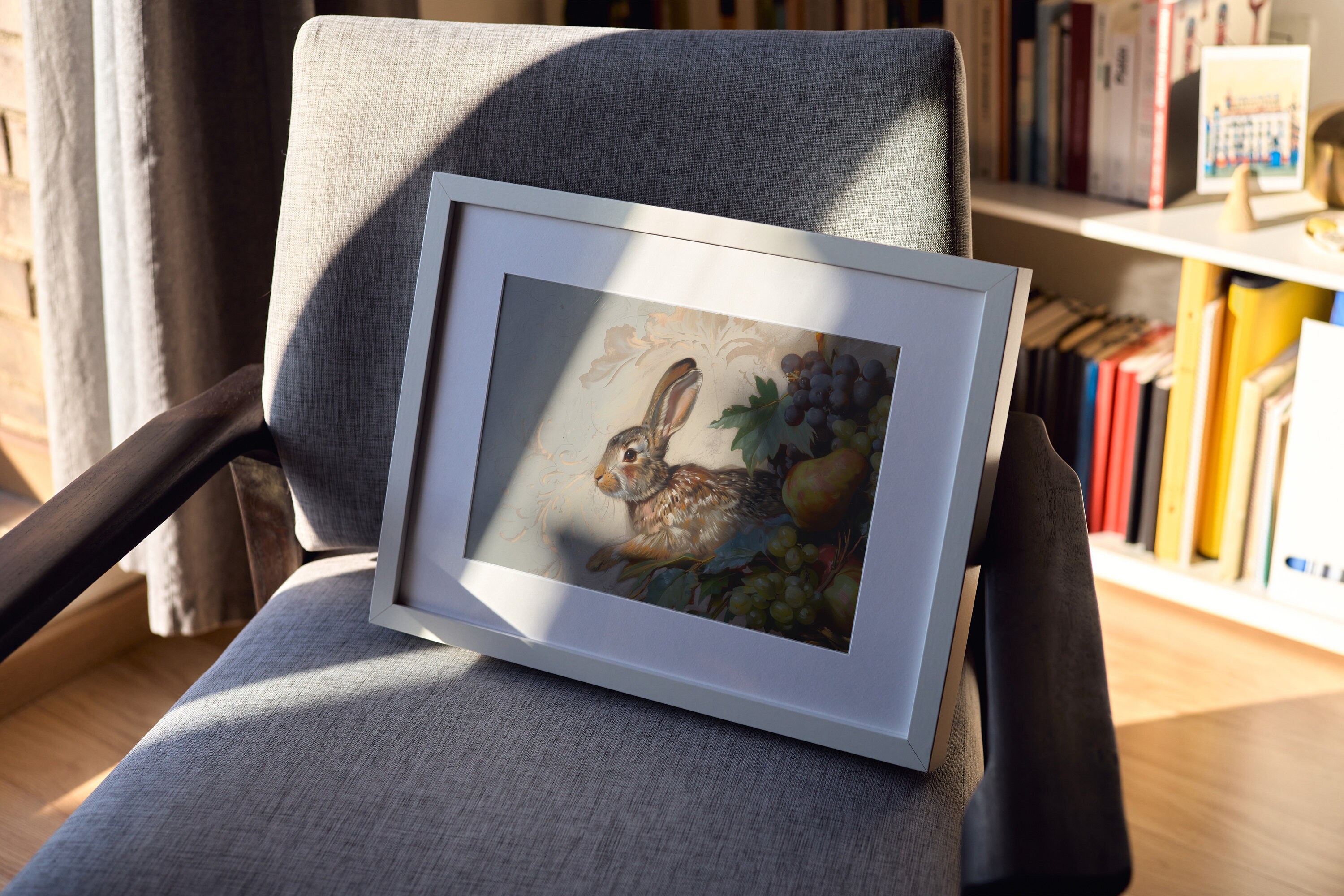 Vintage Rabbit and Fruit Still Life Spring Wall Art | Digital Download ...