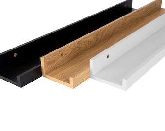 Picture rail | Board | Gallery rail | Shelf board | Elegant and simple | Spice rack | Wall shelf | Floating shelf | Wood | 110 & 70 cm