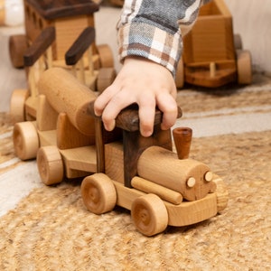 Personalized Wooden Train Set, Eco-Friendly Toddler Toy, Heirloom Nursery Decor