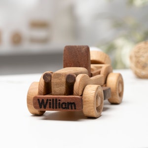 Personalized Mini Retro Car Toy, Baby Birthday Gift / HANDMADE