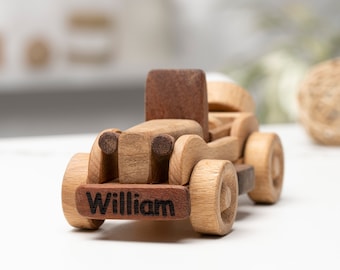 Personalized Mini Retro Car Toy, Baby Birthday Gift / HANDMADE