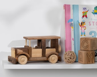 Handmade Wooden Toy - Retro Car / PERSONALIZED