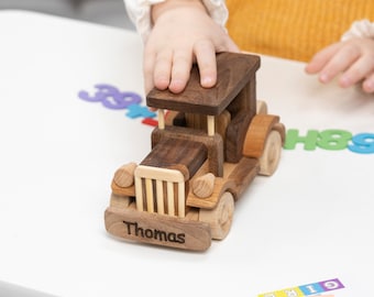 Handmade Retro Car Toy, Wooden Car for Toddlers, Wooden Toys / PERSONALIZED