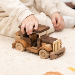 Wooden Retro Car, Personalized Wooden Toys / HANDMADE / Baby Shower Gift