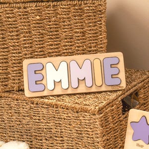 Personalized Wooden Name Puzzle with 91 Elements | Custom Baby Gift | Montessori Toy | Educational Puzzle