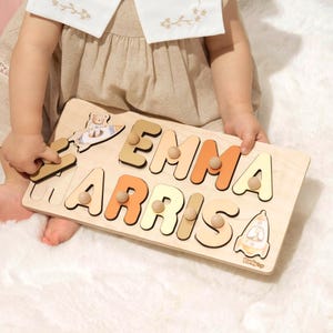 1st Birthday Name Puzzle, Baby Gift Personalized, Montessori Toddler Toys, Custom Gifts For Kids, First Christmas Gift, Nursery Name Sign