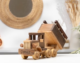 Wooden Farm Truck Toy: PERSONALIZED