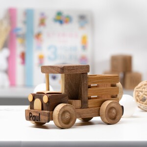 Mini Truck Toy, Kids Pretend Play, Handmade Toys, Personalized with Name Engraving