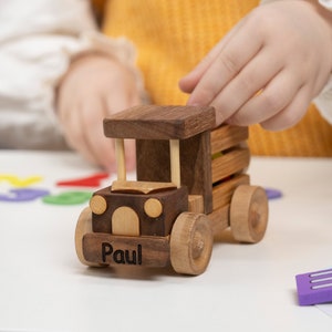 Personalized Mini Toy Truck, Kids Pretend Play, Wooden Toys / HANDMADE