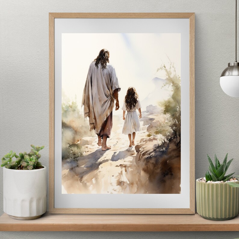 Jesus, Savior, Pilot Me Digital Download Jesus Christ Walking With Girl ...