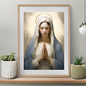Immaculate Heart of the Virgin Mary digital file, Virgin Mary Art, Renaissance style art, traditional catholic art, Mary mother of God