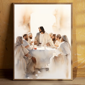 The Last Supper, Digital Print, Sketches, Jesus Art, Bible Wall decor, Scripture Wall, Bible Verse Print, Printable, Christian Faith