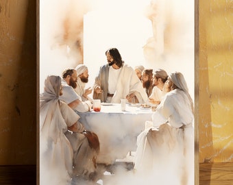 The Last Supper, Digital Print, Sketches, Jesus Art, Bible Wall decor, Scripture Wall, Bible Verse Print, Printable, Christian Faith