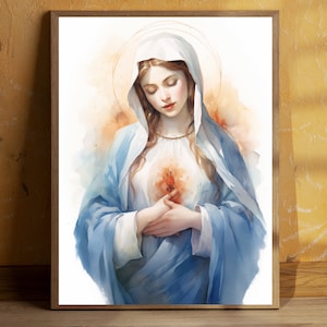 Sacred Heart of Jesus Immaculate Heart of Mary with Prayer Printable Bundle Catholic Art Devotional Wall Catholic Art Catholic gift