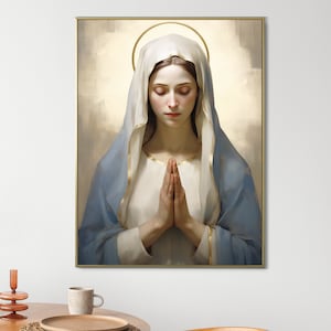 Immaculate Heart of the Virgin Mary Art Renaissance style traditional catholic mother of God Woman Prayer Bible Verse LDS