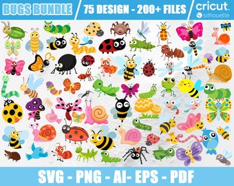 Bugs Svg Bundle, Bugs Clipart, Svg For Cricut, Insects clipart, Bug Clipart, Animal Svg, butterfly, Layered Files, Instant Download