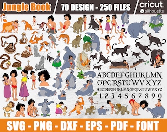 The Jungle Book Svg Bundle, Jungle Book png files, baloo svg, The Jungle Book Svg for Cricut, mowgli svg,Font, Instant Download