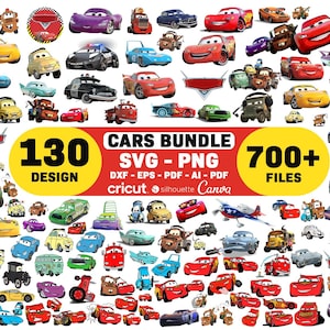 Coches Svg, Coches Png, Imágenes prediseñadas de coches de alta calidad, Cumpleaños de coches, Rayo Mcqueen Svg, Descarga instantánea, Letra cromada, Descarga instantánea