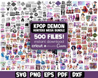 Kpop Demon Hunters SVG Bundle, Huntrix Svg, Kpop Png, Kpop Demon Hunters Png, Saja Boys Svg, Cricut, Canva, Digital, Instant Download