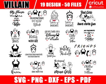 villain svg, villains svg for cricut, villains png, Layered maleficent svg, evil queen svg, ursula svg, High Quality, Instant download