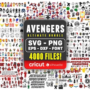Svg de superhéroe, paquete de Svg de Capitán América, png de superhéroe, equipo de los Vengadores, clipart, Hulk, Iron Man, Thor, Cricut, silueta, instantáneo
