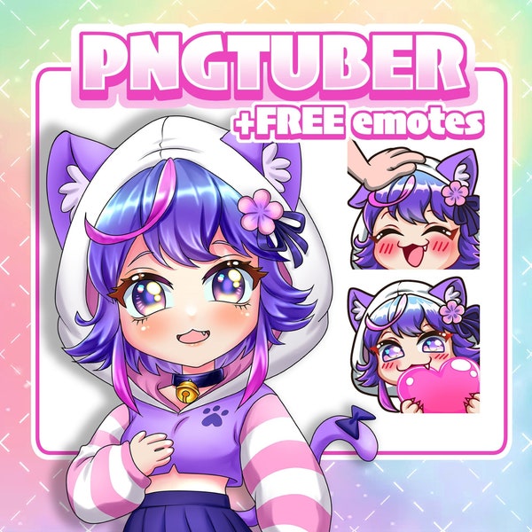 Custom Pngtuber Chibi, Pngtuber Model, Chibi Emotes, Discord Twitch Kick Game Streamer Emotes, Anime Pngtuber, Vtuber, Pngtuber Commission