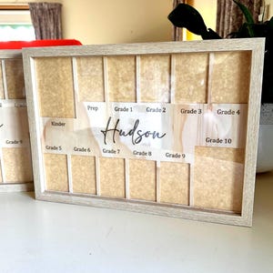 School photo frame, custom name school photo frame, prep to grade 10, year in review frame, school photos