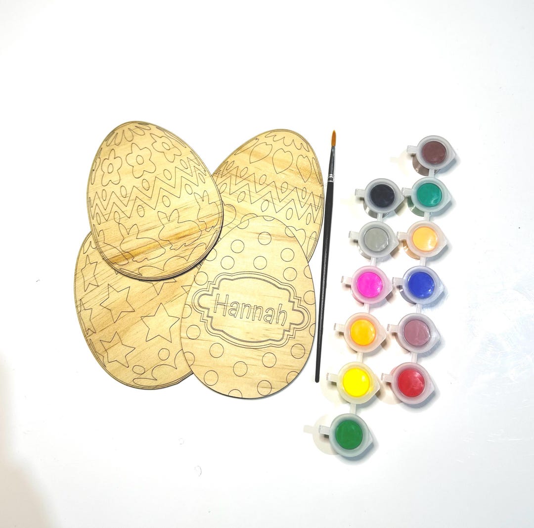 DIY Kids Wooden Easter Egg Painting Set |easter Paint Set | Painting ...