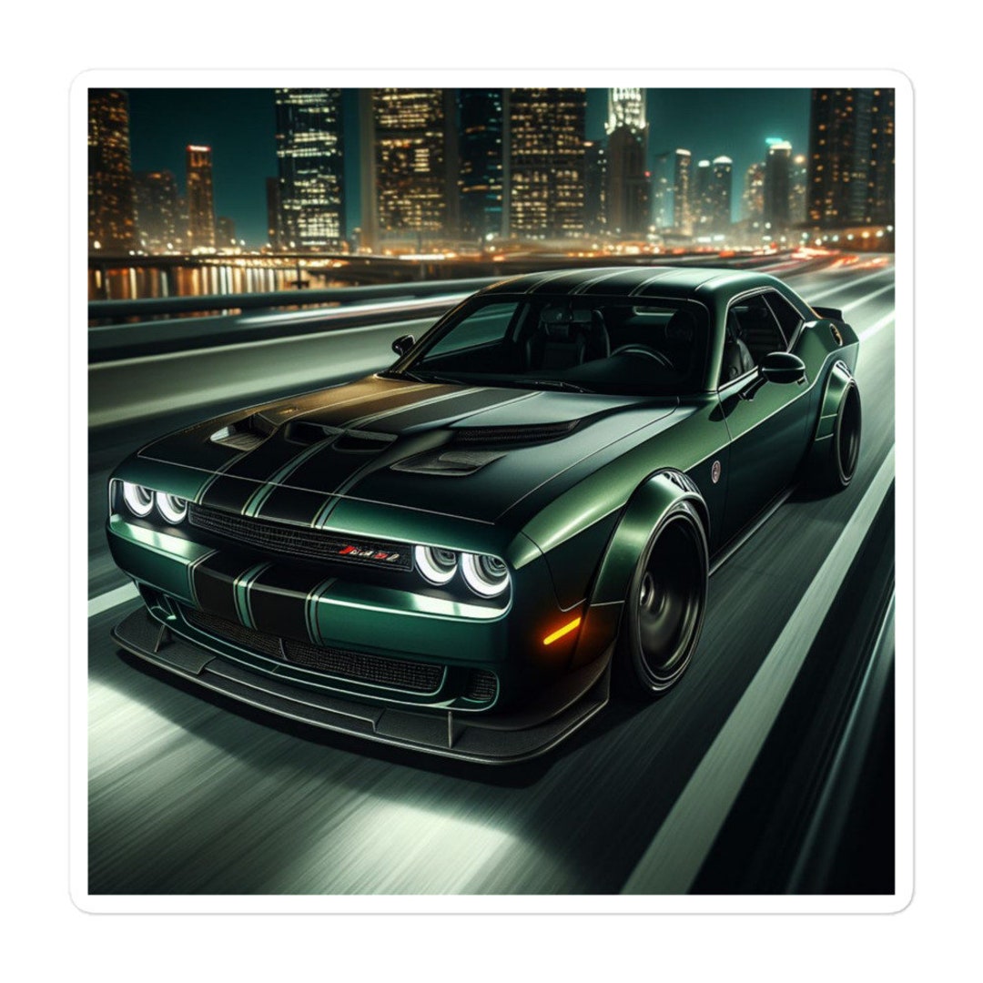 Widebody Army Green Muscle Car Sticker With Dual Stripes - Etsy