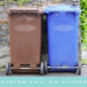 Waterproof Personalised Address Stickers for Wheelie Bins