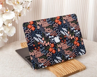 Embroidery Flower Macbook Case for Macbook Air 15 13 M2 Air 13 A2681, A2337, All New Macbook Pro 16" 15"Apple Laptop 2024 2023 Cover Gifts
