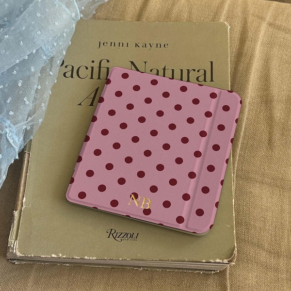 Polka Dot Customizable Kindle Case – Personalized Kobo Cover, Magnetic Bookish Paperwhite Case
