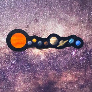 Solar System Sticker | Space Planets Lineup | Decal | Matte Finish