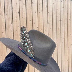 Turquoise Feather / Hat Feather / Hat Decorations/ Hat Band