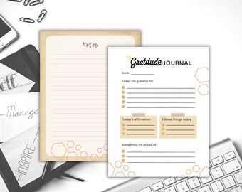 Printable Gratitude Journal, Gratitude Planner, Daily Reflections, Digital Download