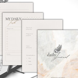 Journal imprimable d&#39;invites quotidiennes, journal quotidien, invites de journalisation, journal quotidien imprimable, agenda Goodnotes, journal de santé mentale