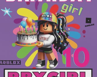 Roblox, Roblox birthday party, Happy Birthday banner, Birthday girl, Personalized Roblox birthday banner, FREE SHIPPING