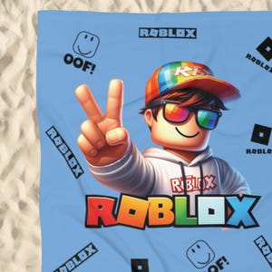Roblox Personalized Beach Towel, Roblox, Roblox birthday, Roblox gift, beach towel, Gamer gift