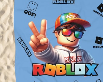 Roblox Personalized Beach Towel, Roblox, Roblox birthday, Roblox gift, beach towel, Gamer gift