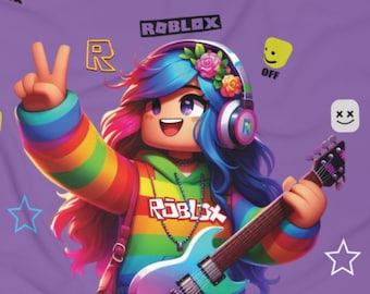 Roblox, Roblox birthday, Gift for kids, Personalized gifts, Beach towels, Personalized Roblox Rockstar girl  beach Towel, Free shipping