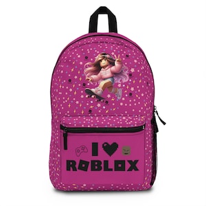 Roblox, Gamer gift, Roblox birthday gift, Kids Christmas gift, Roblox "Skateboard Girl" Backpack, Free Shipping Pink