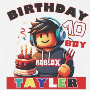 Camiseta de Roblox de cumpleaños para niños, camiseta de cumpleaños para niños, camiseta de cumpleaños para NIÑO, camiseta de cumpleaños personalizada, ENVÍO GRATIS
