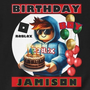 Roblox, Roblox birthday, birthday boy t-shirt, Personalized  Roblox Cool Kid birthday Tee, Free shipping