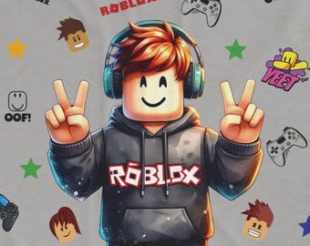 Gamer Roblox Blanket, Roblox birthday gift, Roblox, Gift for boy, sensory blanket, Kids travel Blanket, Free Shipping